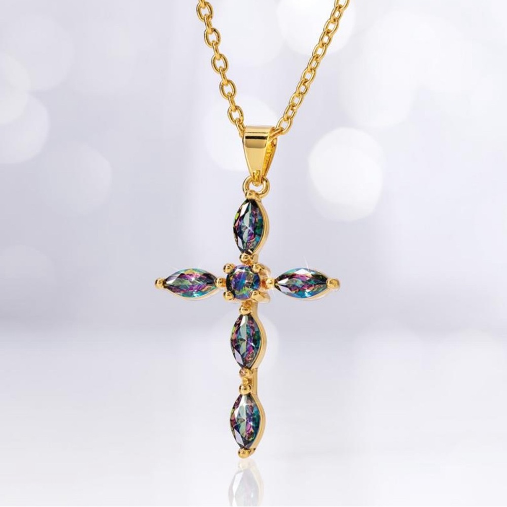Stauer Brilliant Faith Cross Necklace NIB